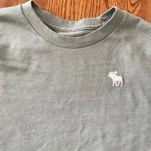 BOYS ABERCROMBIE KIDS LONG SLEEVE ICON CREW TEE T-SHIRTS GRAY Sz  13 / 14 EUC - Picture 2 of 4